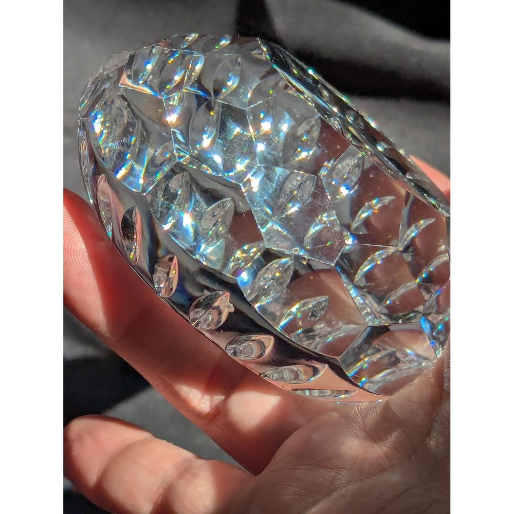 Vintage Waterford Crystal Paperweight, Starburst Cut Glass, Signed 1991 - Picture 13 of 17